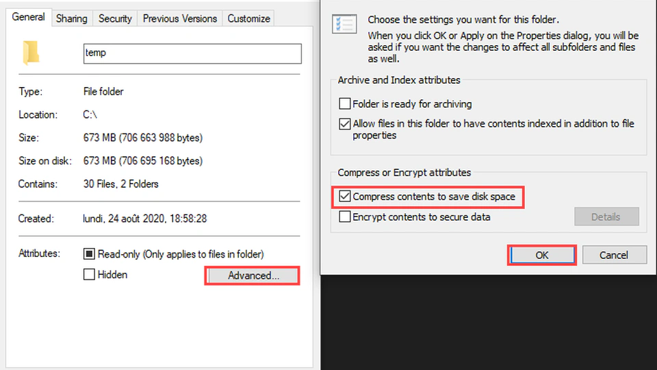 Compress Log Files on Windows