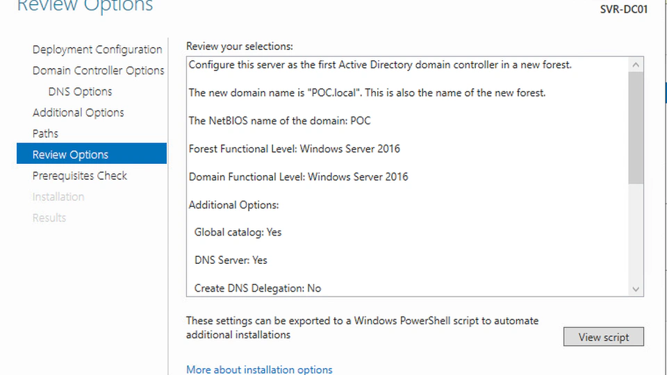 Create a Domain on Windows Server 2019