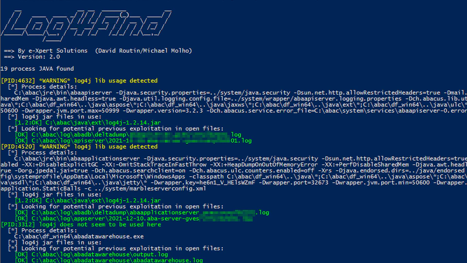 Log4J Scanner in PowerShell & Shell for Windows and Linux