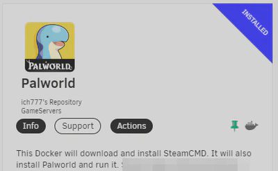 Palworld Docker Image by ich777